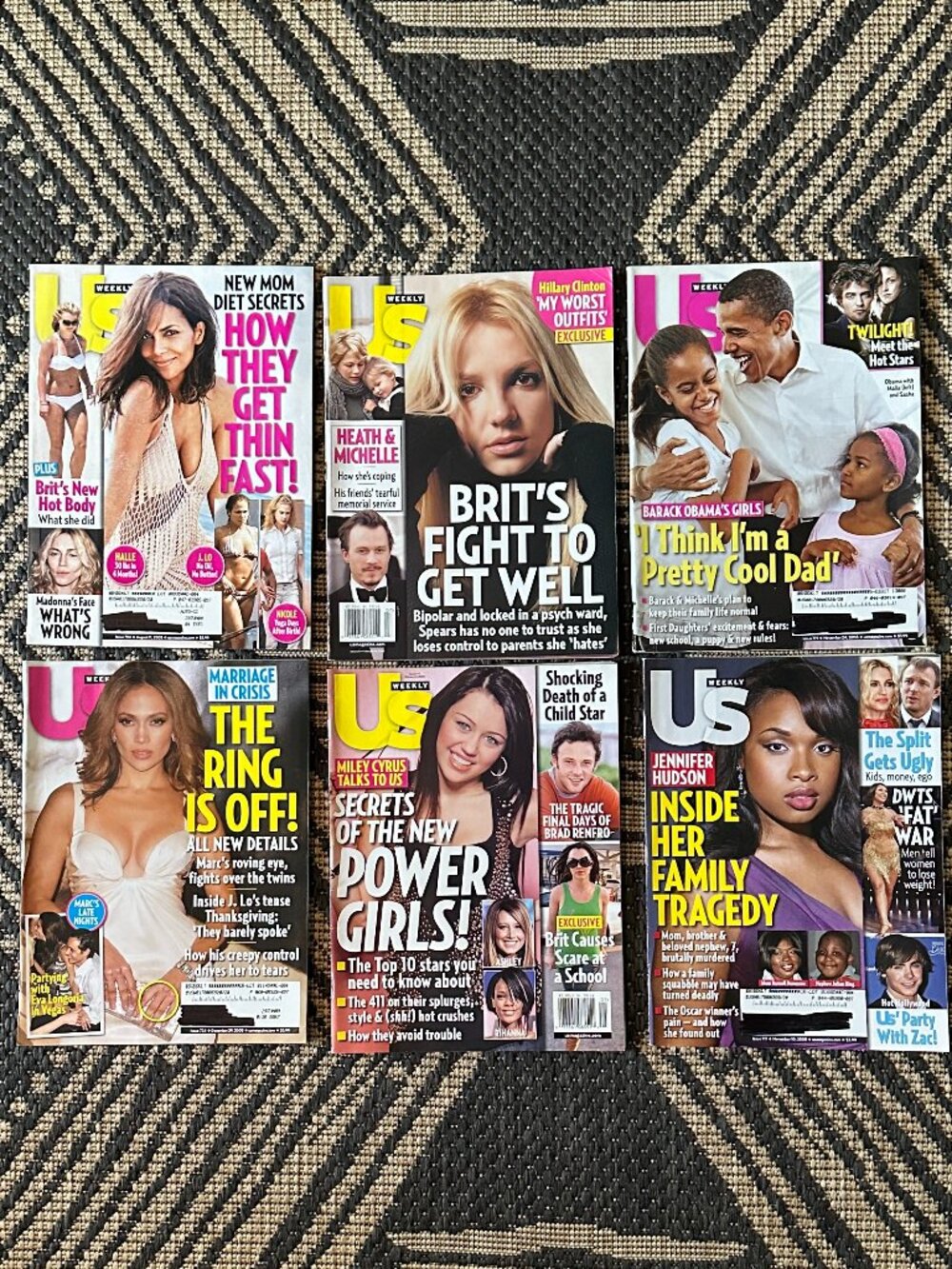 Vtg Y2K Lot of 6 US Weekly Magazines 2008 Celebrity Gossip Fashion Party Life